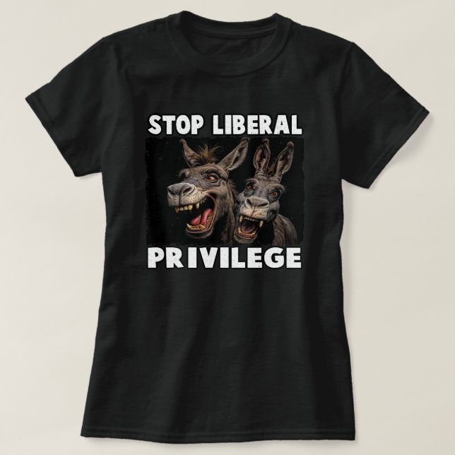 Stoppa den liberala behörigheten t shirt (Design framsida)