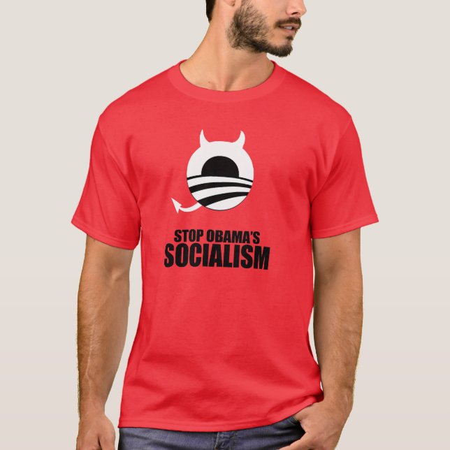 STOPPA DEN OBAMA SOCIALISMEN T SHIRT (Framsida)