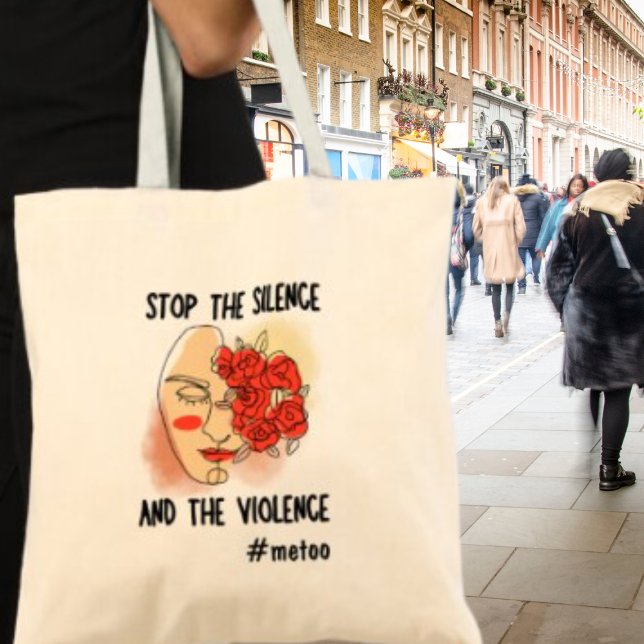 Stoppa den tysta feministiska aktivisten Metoo Tygkasse (Shop now and stand up, speak out and make a difference!)