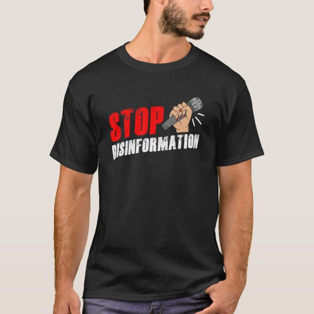 Stoppa desinformation Höger Press Freedom Journali T Shirt (Framsida)