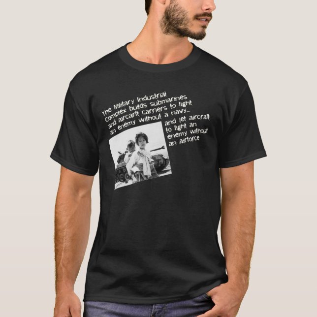 Stoppa det militära industriella komplex t-shirt (Framsida)