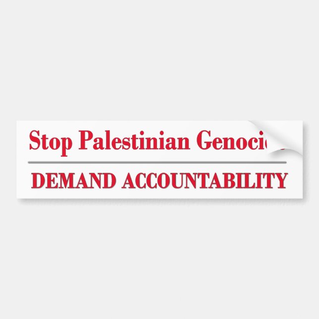 Stoppa det palestinska folkmordet bildekal (Framsidan)