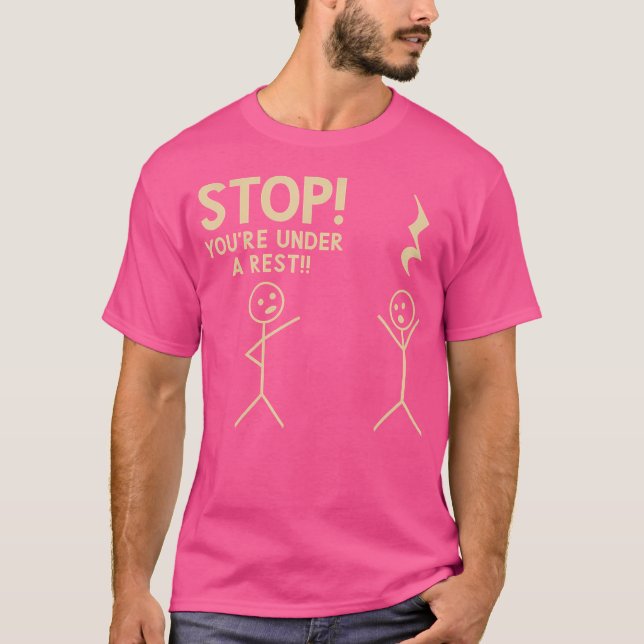 Stoppa dig under Arrest Funny Music Notation Theo T Shirt (Framsida)