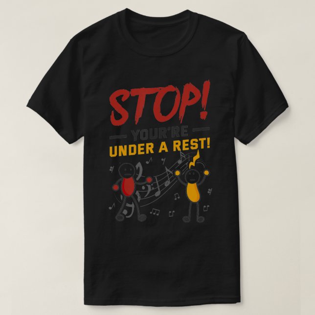 Stoppa dig under en resande musiker Funny Music Pu T Shirt (Design framsida)