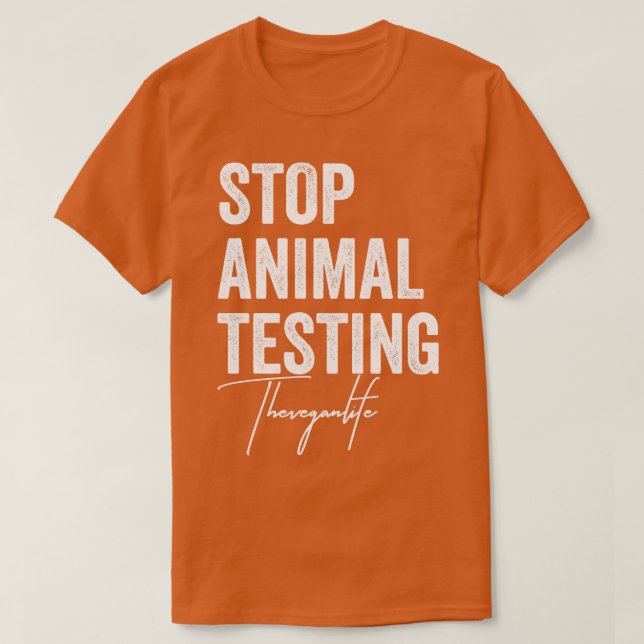 Stoppa djurförsök med Vegan Life Animal Högers T Shirt (Design framsida)