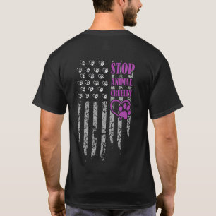 Stoppa djurplågeri USA flagga Djurälskare T Shirt