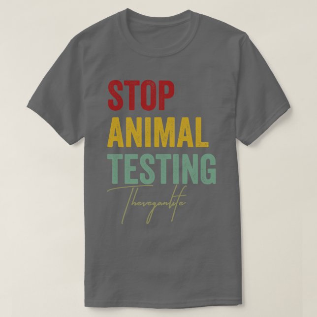 Stoppa djurtestning Vegan Animal Högers Activism T Shirt (Design framsida)