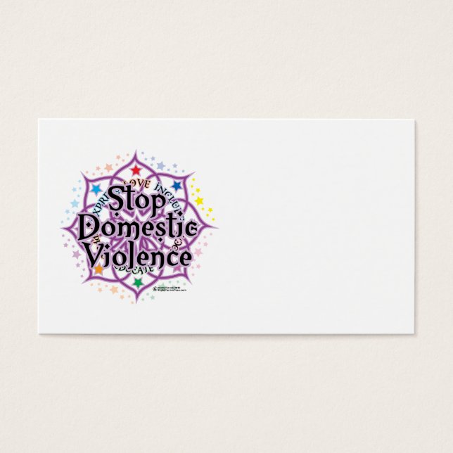 Stoppa Domestic Violence Lotus Visitkort (Framsidan)