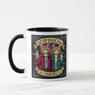 Stoppa fascismen Cat Resistance Movement Mugg