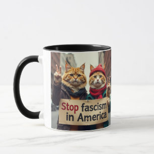 Stoppa fascismen Cat Resistance Movement Mugg
