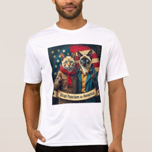 stoppa fascismen i amerikanska katter t shirt