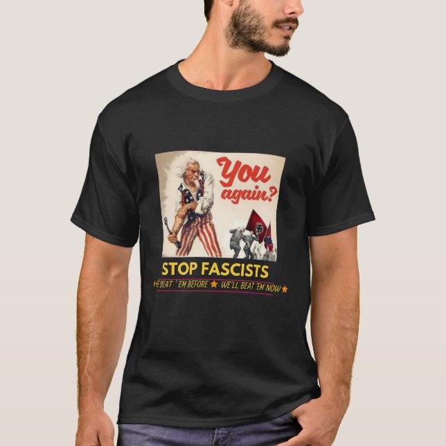 Stoppa fascister t shirt (Framsida)