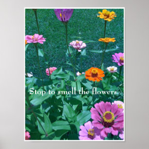 Stoppa för att lukta blommorna poster