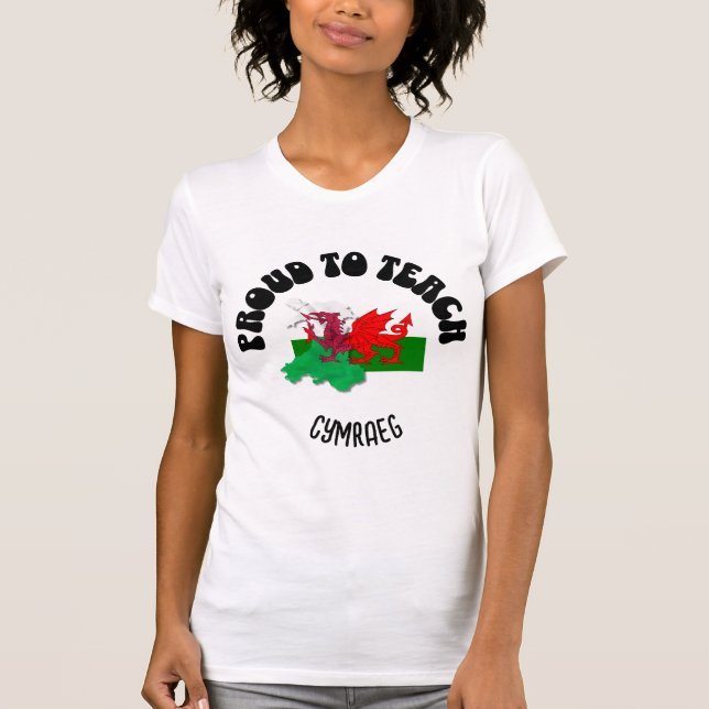 STOPPA FÖR ATT TESTA CYMRAEG Welsh Language Teache T Shirt (Framsida)