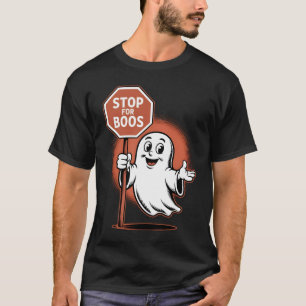 Stoppa för Boos Halloween Ghost Crossing Guard T Shirt