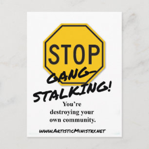 Stoppa Gang-Stalking POSTCARD Vykort