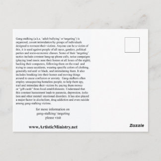 Stoppa Gang-Stalking POSTCARD Vykort