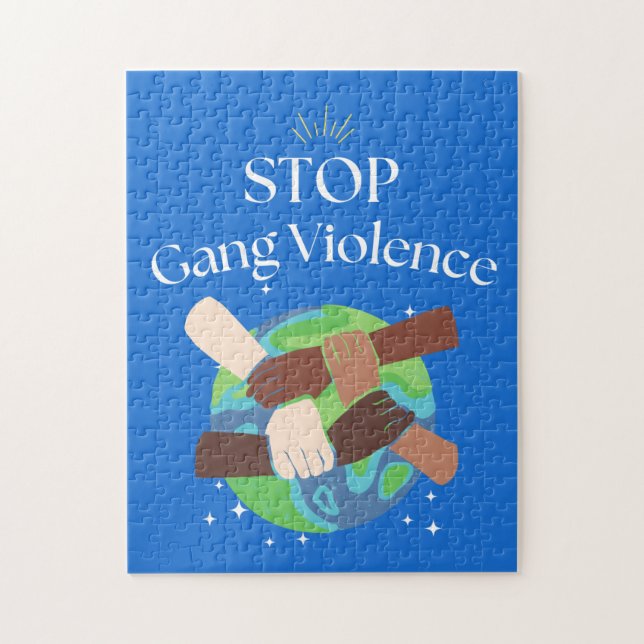 Stoppa Gang Violence Händer som kom in Pussel (Vertikal)