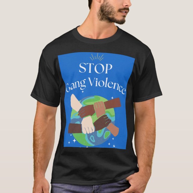 Stoppa Gang Violence Händer som kom in T Shirt (Framsida)