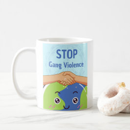 Stoppa Gang Violence Handskakning för fred Kaffemugg