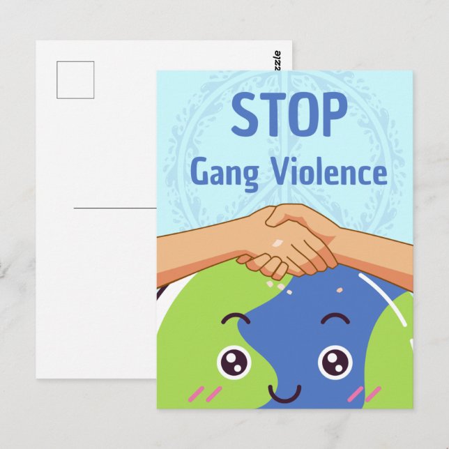 Stoppa Gang Violence Handskakning för fred Vykort (Fram/baksida)