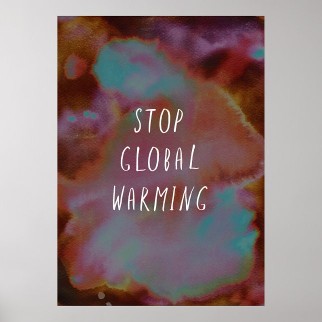 Stoppa global uppvärmning av Spara Planet Earth Wa Poster (Framsidan)
