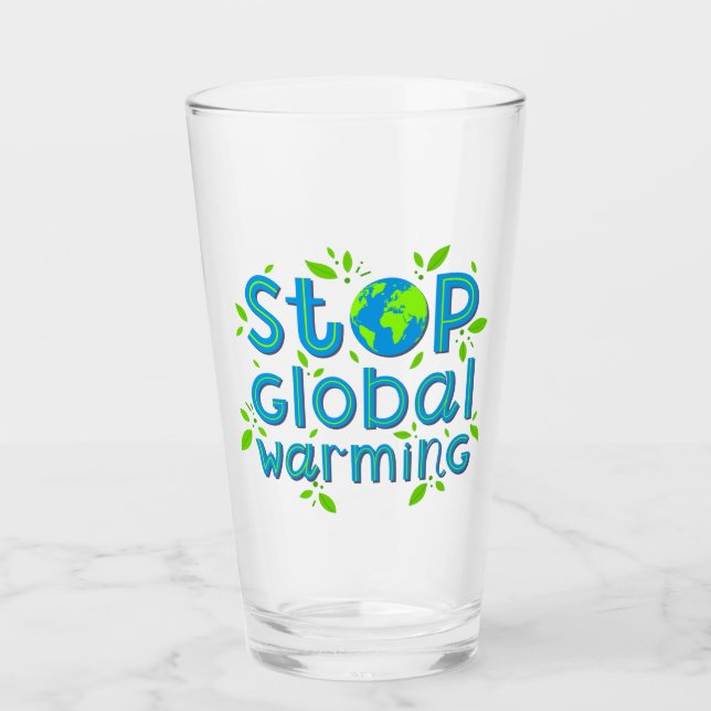 Stoppa global uppvärmning glaskopp (Framsida)