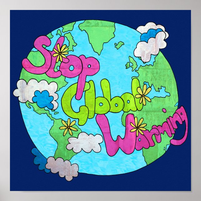 Stoppa global uppvärmning - textur | Poster kvadra (Framsidan)