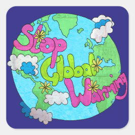 Stoppa global uppvärmning - textur | Stickers Fyrkantigt Klistermärke