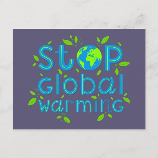 Stoppa global uppvärmning vykort (Framsida)