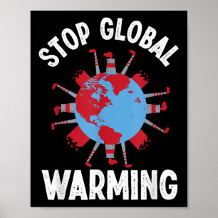 Stoppa globala uppvärmningsåtgärder för miljöskydd poster