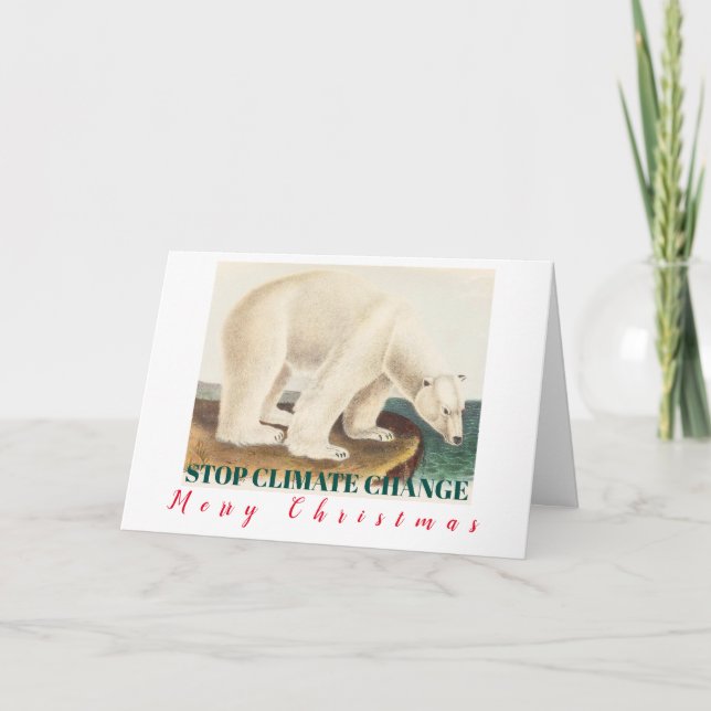 Stoppa God jul Polar av klimatförändringen Kort (Framsida)