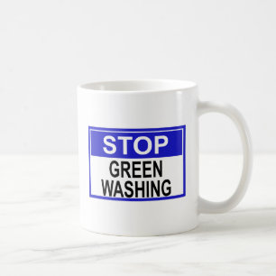 Stoppa greenwashing-skylt kaffemugg