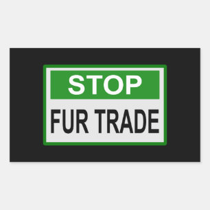 Stoppa grönten för handelssignatur för Päls Rektangulärt Klistermärke
