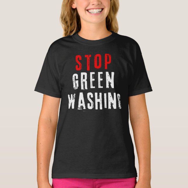 STOPPA GRÖNVASKNING T SHIRT (Framsida)
