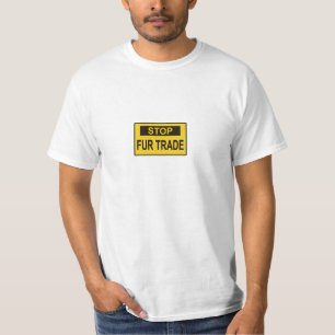 Stoppa gulten för handelssignatur för Päls T Shirt