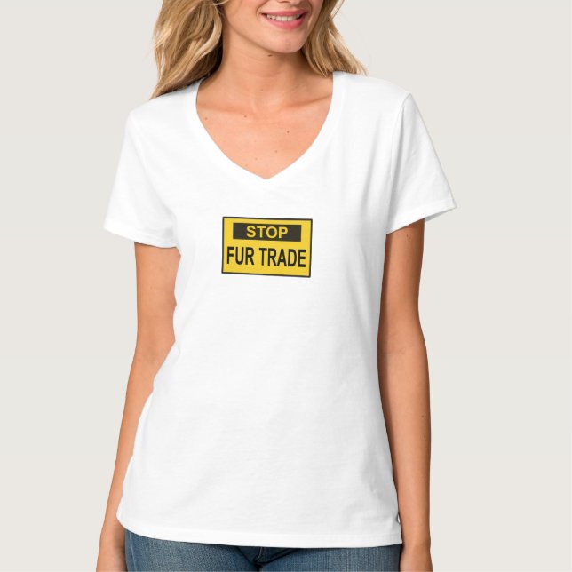 Stoppa gulten för handelssignatur för Päls T Shirt (Framsida)