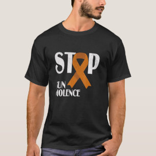 Stoppa Gun Violence Orange Ribbon for Awareness Da T Shirt