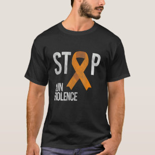 Stoppa Gun Violence Orange Ribbon for Awareness Pr T Shirt