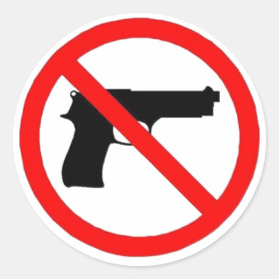 Stoppa Gun Violoence Sticker Runt Klistermärke