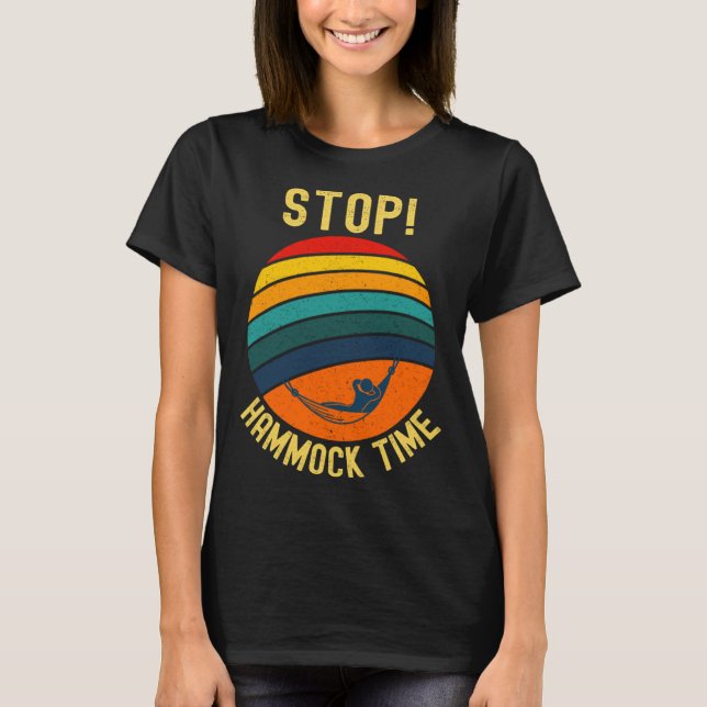 Stoppa Hammock Time 90-talet Humor T Shirt (Framsida)