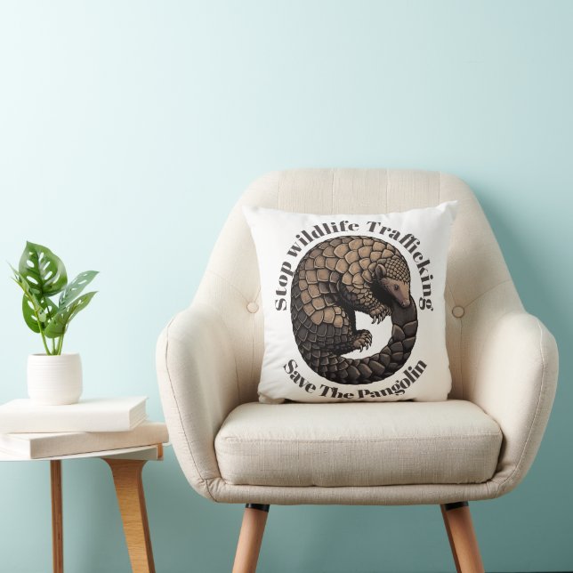 Stoppa handel med vilda djur - Rädda pangolinen Kudde (Stol)