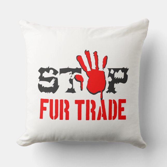 Stoppa handeln med Päls Kudde (Framsida)