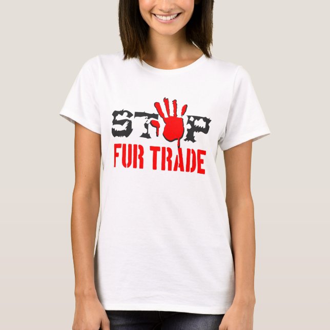 Stoppa handeln med Päls T Shirt (Framsida)
