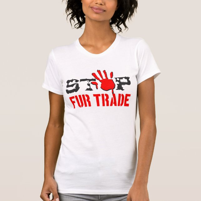 Stoppa handeln med Päls T Shirt (Framsida)