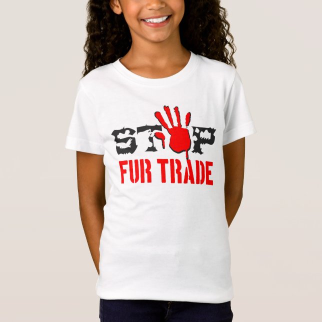 Stoppa handeln med Päls T Shirt (Framsida)