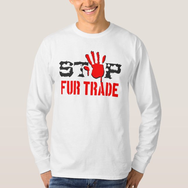 Stoppa handeln med Päls T Shirt (Framsida)