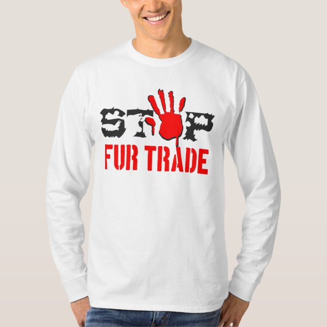 Stoppa handeln med Päls T Shirt (Framsida)