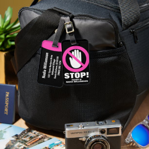 Stoppa Händer från att varna rosa Flickor med namn Bagagebricka