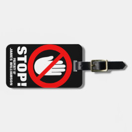 Stoppa Händerna från varningen med namnet på reset Bagagebricka